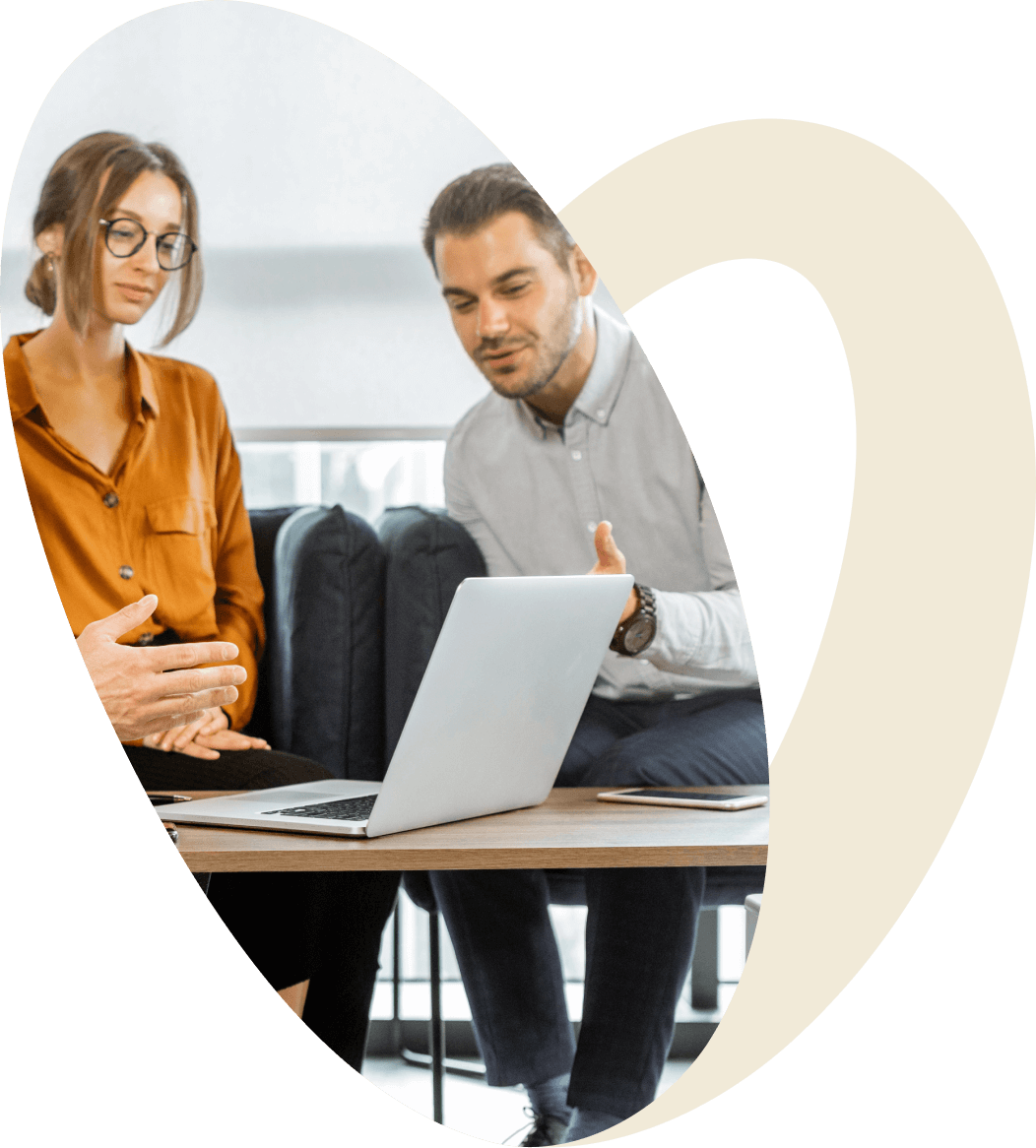 Two people consulting